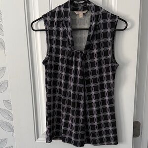 Banana Republic Black and White Geometric Blouse